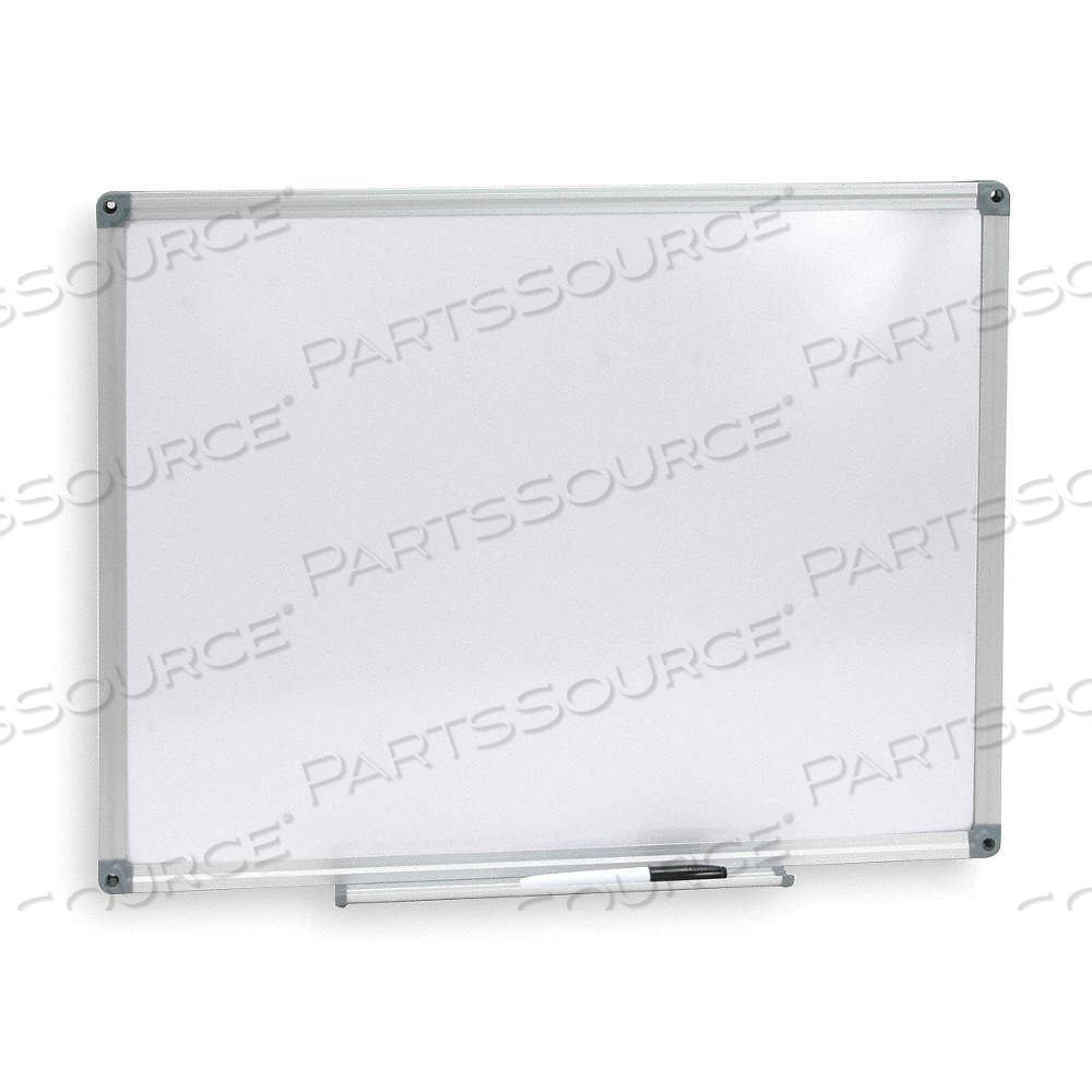 DRY ERASE BOARD, WALL MOUNTED, 24 IN DRY ERASE HT, 36 IN DRY ERASE WD, 5/8 IN DP, SILVER, WHITE by Approved Vendor