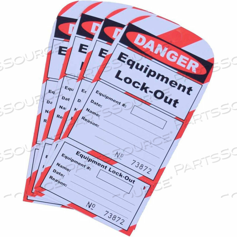REPLACEMENT BOX OF 25 TAGS FOR IDEAL WAREHOUSE FORKLIFT LOCK-OUT GUARD KIT by Ironguard