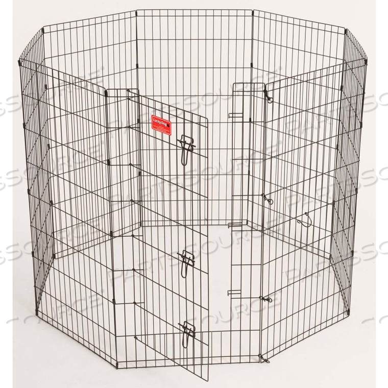 LUCKY DOG HEAVY DUTY DOG EXERCISE PEN WITH STAKES 24"W X 48"H, BLACK 