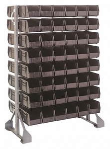 BIN RAIL FLOOR RACK 96 BINS BLACK by Quantum Storage Systems