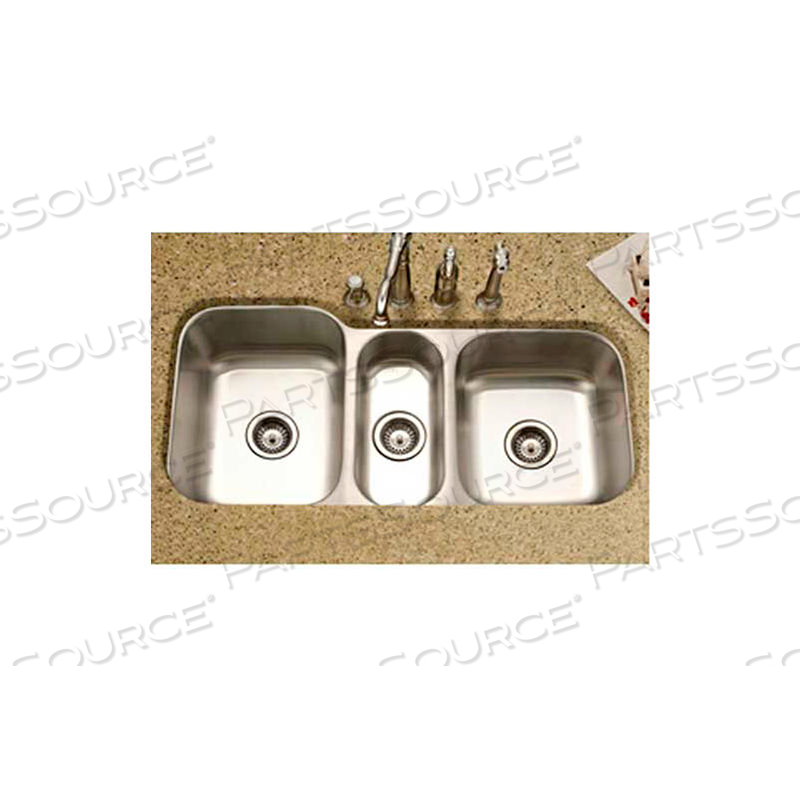 UNDERMOUNT STAINLESS STEEL TRIPLE BOWL KITCHEN SINK by Houzer Inc UNDERMOUNT STAINLESS STEEL TRIPLE BOWL KITCHEN SINK by Houzer Inc