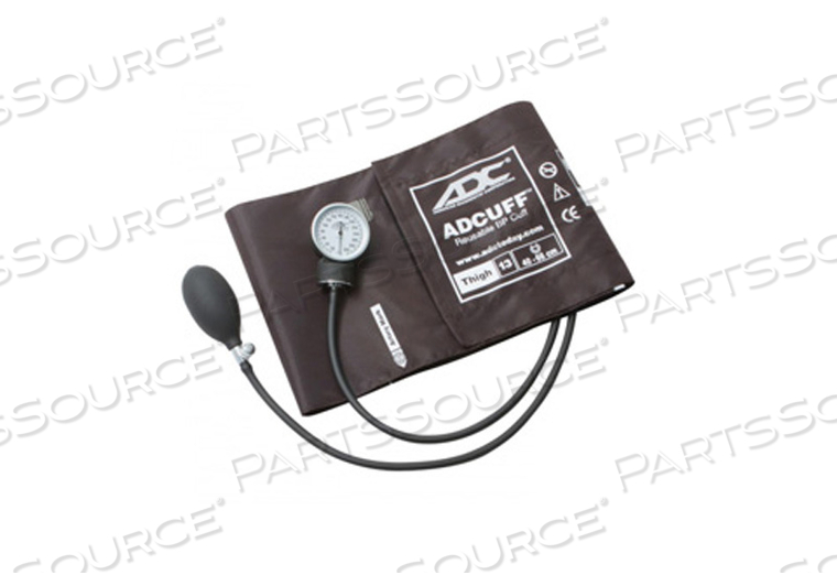 POCKET ANEROID SPHYGMOMANOMETER, +/-3 MM HG AT 50 DEG F, NYLON CUFF, BROWN, ADULT PATIENT, 13 CUFF, 40 TO 66 CM CUFF, THIGH TARGET by American Diagnostic Corporation (ADC) POCKET ANEROID SPHYGMOMANOMETER, +/-3 MM HG AT 50 DEG F, NYLON CUFF, BROWN, ADULT PATIENT, 13 CUFF, 40 TO 66 CM CUFF, THIGH TARGET by American Diagnostic Corporation (ADC)