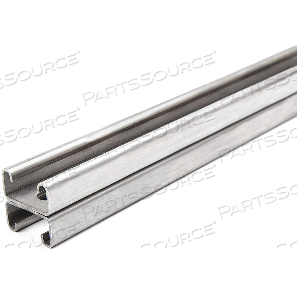 STRUT CHANNEL, SLOTTED BACK-TO-BACK, 304 STAINLESS STEEL, 14 GA GAUGE, 3 FT OVERALL LG by Approved Vendor
