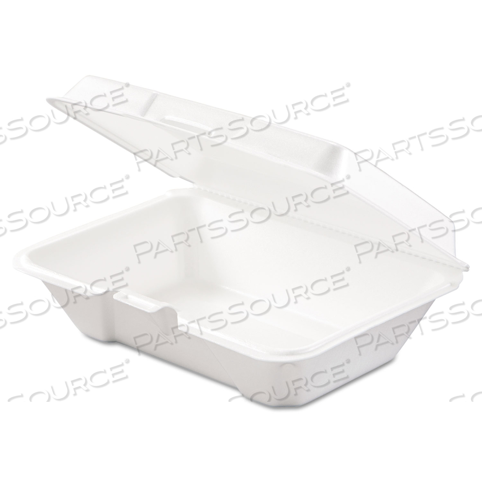 FOAM HINGED LID CONTAINERS, 1-COMPARTMENT, 6.4 X 9.3 X 2.9, WHITES/CARTON by Dart Container Corporation