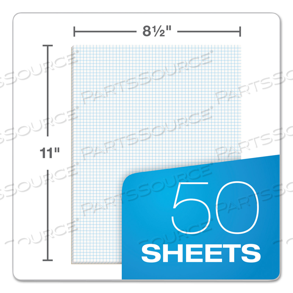 QUADRILLE PADS, QUADRILLE RULE (6 SQ/IN), 50 WHITE 8.5 X 11 SHEETS 