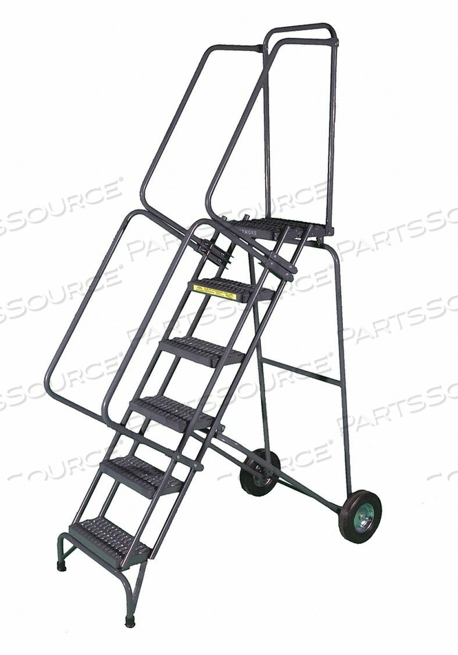 FOLDING ROLLING LADDER STEEL 70 IN.H by Ballymore FOLDING ROLLING LADDER STEEL 70 IN.H by Ballymore