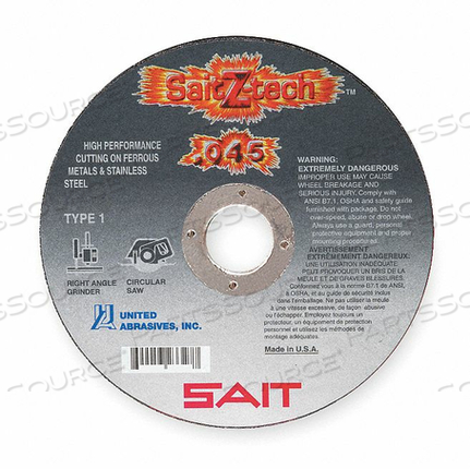 CUTOFF WHEEL Z-TECH 7 X.045 X5/8 by United Abrasives-Sait