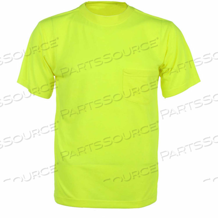 5501 MOISTURE WICKING SHORT SLEEVE SAFETY T-SHIRT WITH CHEST POCKET - LIME, XL by GSS Safety LLC 5501 MOISTURE WICKING SHORT SLEEVE SAFETY T-SHIRT WITH CHEST POCKET - LIME, XL by GSS Safety LLC