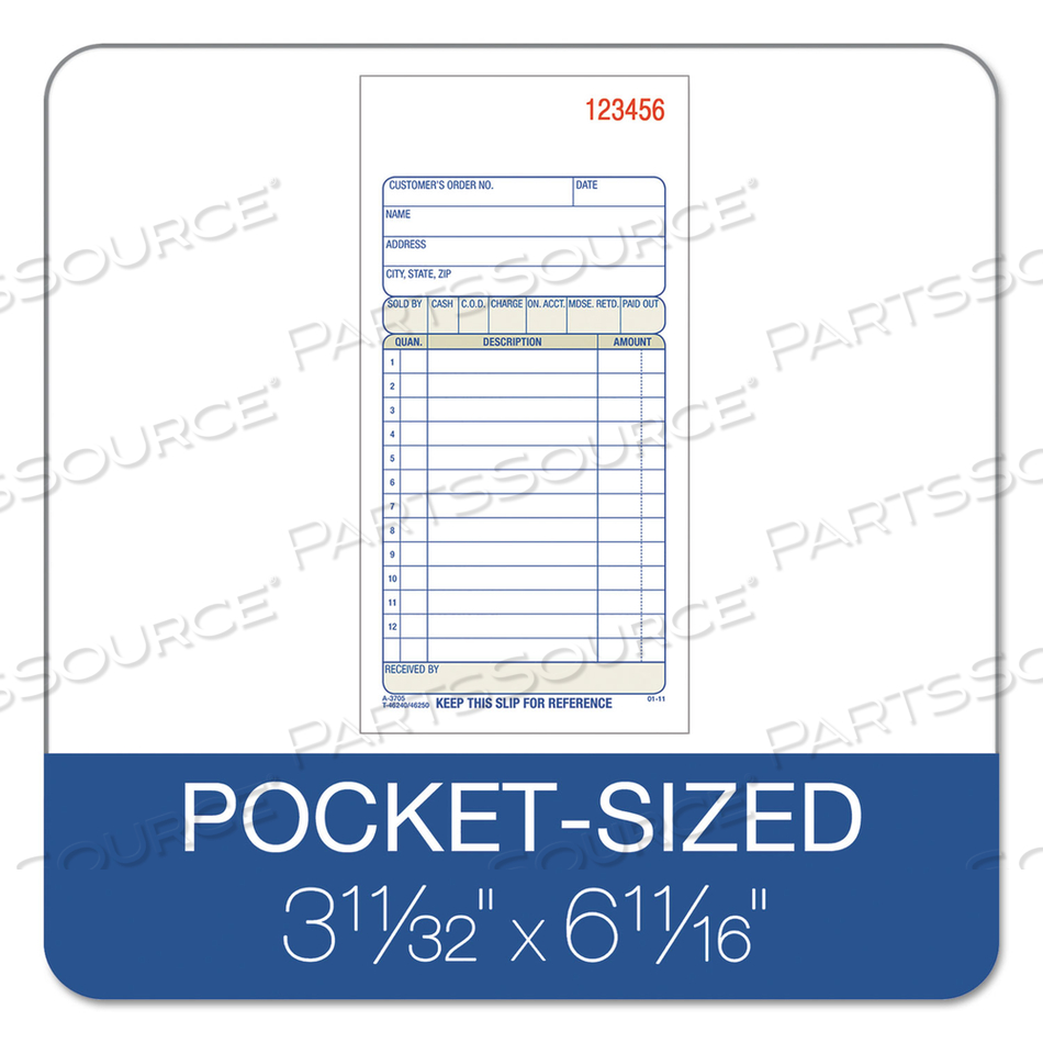 2-PART SALES BOOK, 12 LINES, TWO-PART CARBON, 3.38 X 6.69, 50 FORMS TOTAL by Adams 2-PART SALES BOOK, 12 LINES, TWO-PART CARBON, 3.38 X 6.69, 50 FORMS TOTAL by Adams