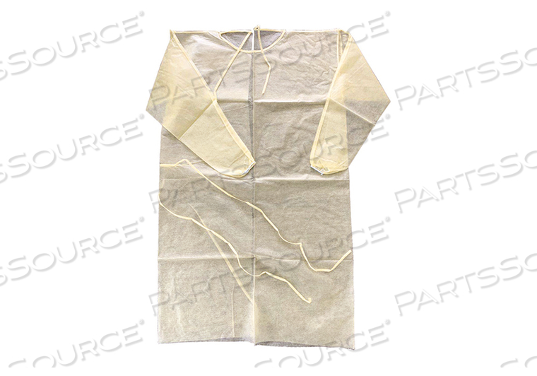 PROTECTIVE PROCEDURE GOWN ONE SIZE FITS MOST YELLOW NONSTERILE DISPOSABLE (10/BG) by Cypress