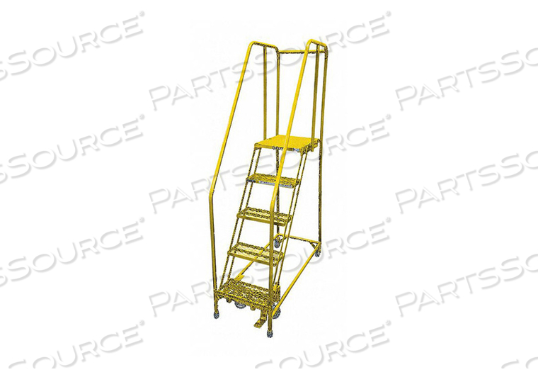 ROLLING LADDER STEEL 80IN. H. YELLOW by Cotterman