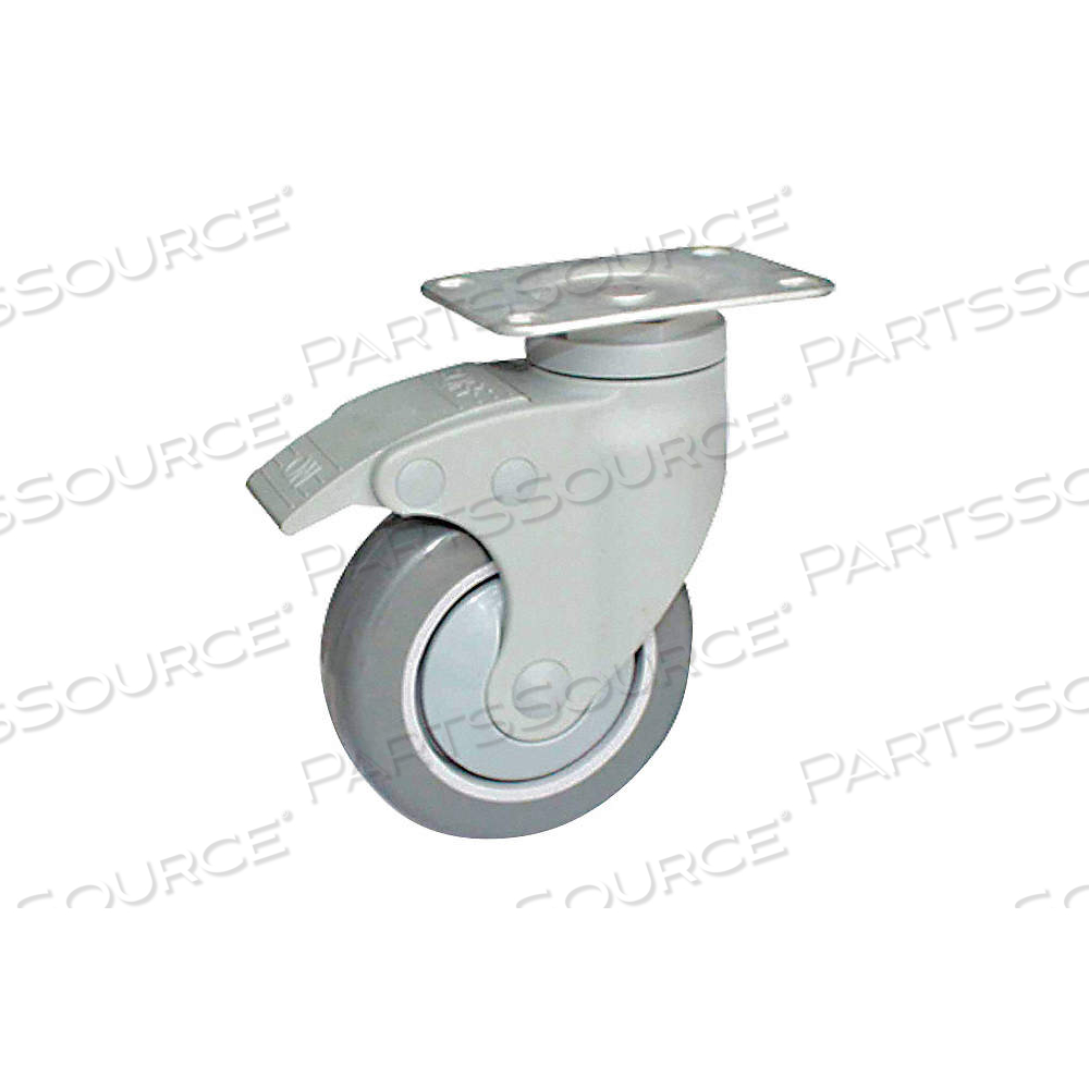 HIGH-PERFORMANCE MEDICAL PLATE CASTER, 3 IN WHEEL DIA., 165 LB, 4 7/8 IN MOUNTING HT by Approved Vendor HIGH-PERFORMANCE MEDICAL PLATE CASTER, 3 IN WHEEL DIA., 165 LB, 4 7/8 IN MOUNTING HT by Approved Vendor
