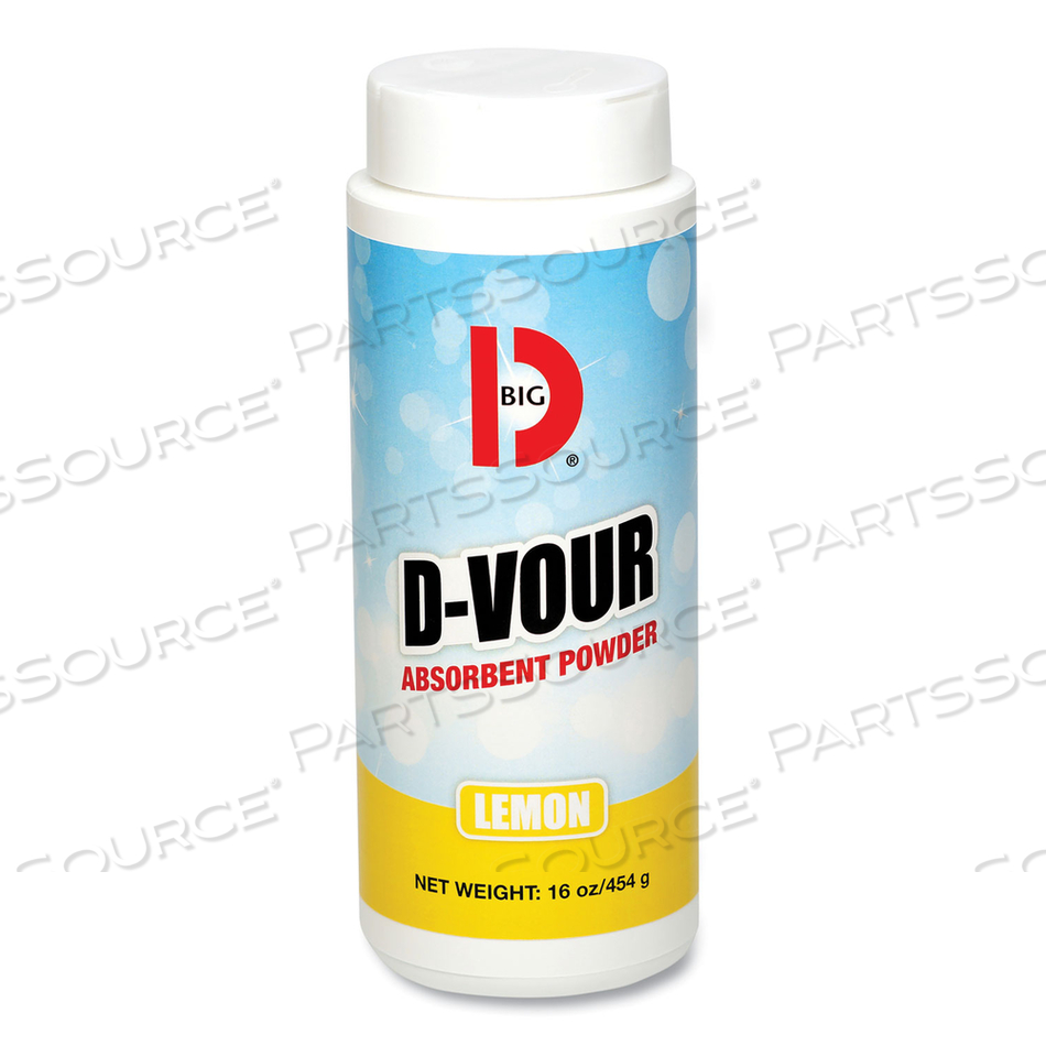 D-VOUR ABSORBENT POWDER, LEMON, 16 OZ CANISTER by Big D