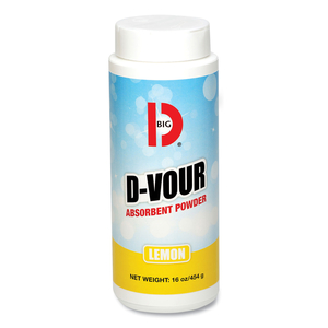D-VOUR ABSORBENT POWDER, LEMON, 16 OZ CANISTER, 6/CARTON by Big D