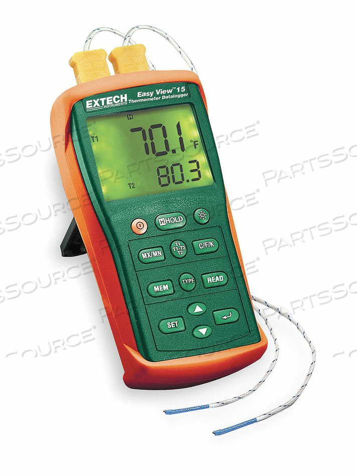 DUAL INPUT THERMOMETERS, GREEN/ORANGE by Extech Instruments DUAL INPUT THERMOMETERS, GREEN/ORANGE by Extech Instruments