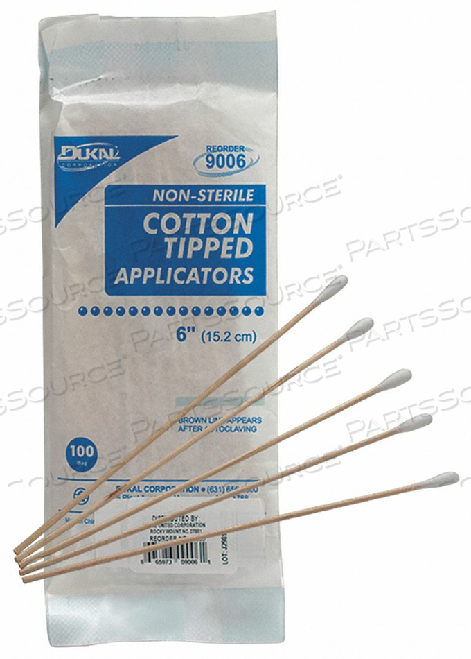 COTTON TIP SWAB NON-STERILE 6 IN. PK100 by First Aid Only