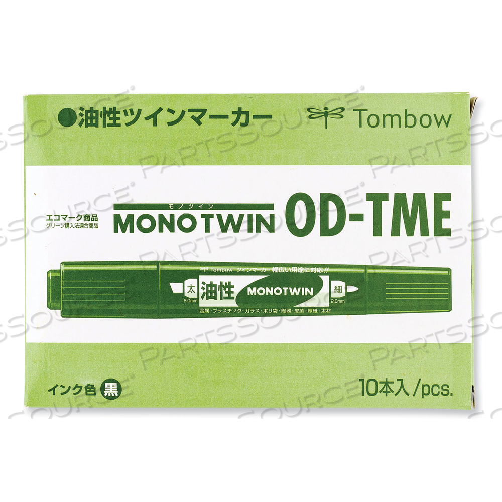 MONO TWIN BOLD PERMANENT MARKER, FINE/BROAD TIPS, RED by Tombow