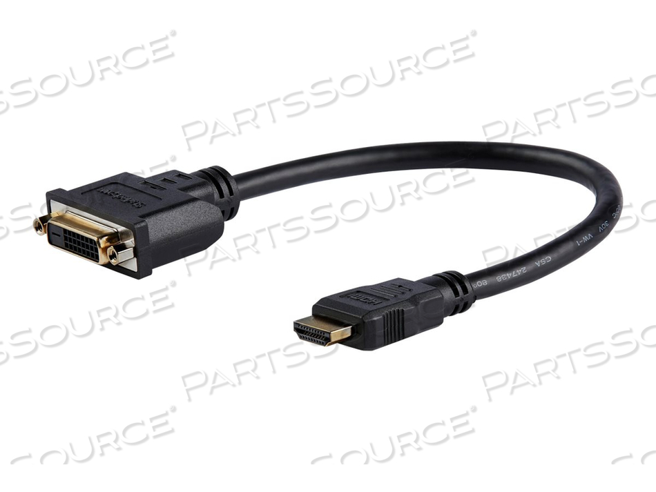8 IN HDMI MALE TO 24 PIN DVI-D FEMALE, DIGITAL MONITOR ADAPTER CABLE M/F by StarTech.com Ltd. 8 IN HDMI MALE TO 24 PIN DVI-D FEMALE, DIGITAL MONITOR ADAPTER CABLE M/F by StarTech.com Ltd.