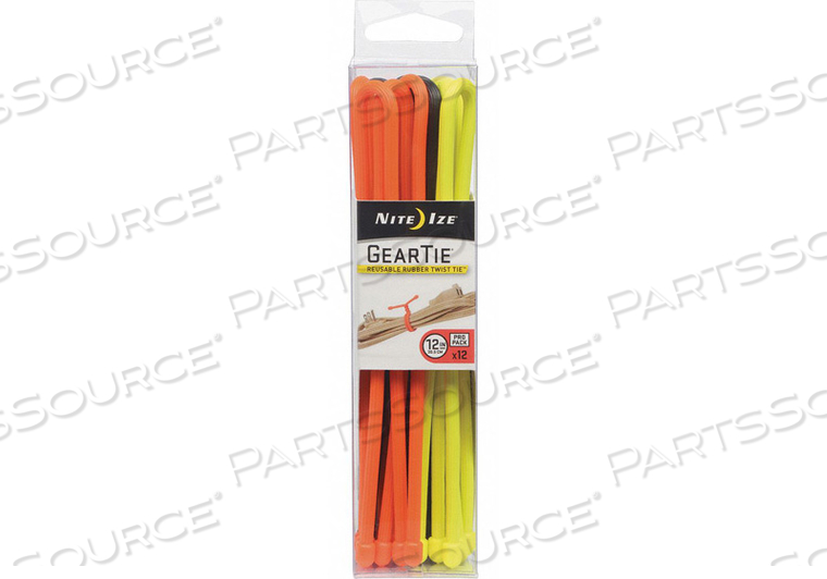 GEAR TIE 12 BLACK ORANGE YELLOW PK12 by Nite Ize