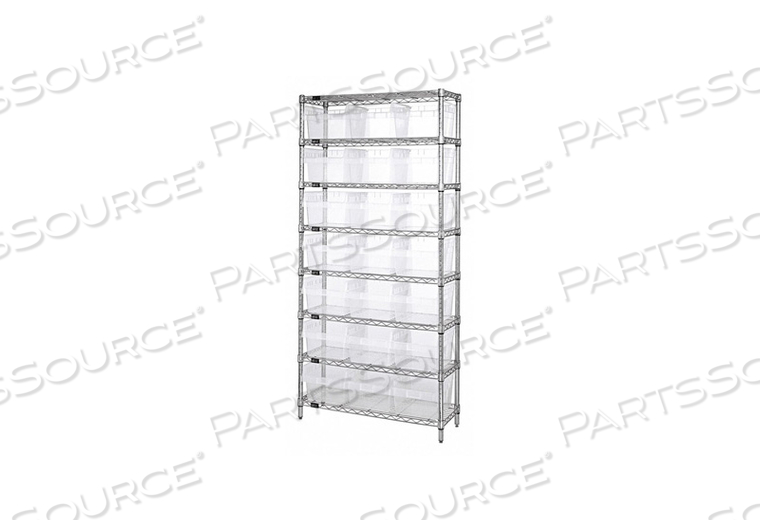BIN SHELVING OVERALL 36 D CLEAR by Quantum Storage Systems BIN SHELVING OVERALL 36 D CLEAR by Quantum Storage Systems