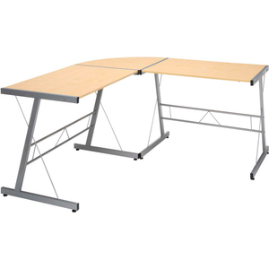 ESSENTIALS COLLECTION 60" METAL FRAME L-SHAPED DESK, MAPLE by OFM Inc