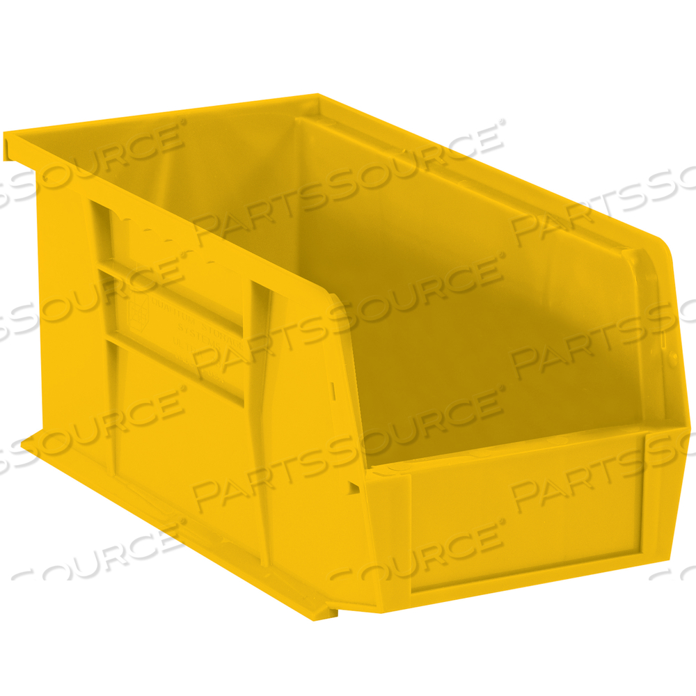 PLASTIC STACK & HANG BIN BOXES, 18" X 8 1/4" X 9", YELLOW, 6/CASE by BOX Partners (Box Acquisitions, LLC)
