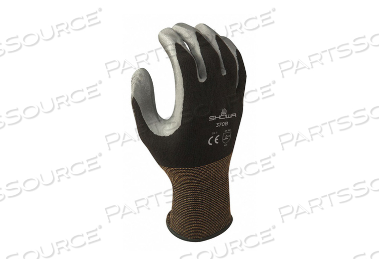 COATED GLOVES NITRILE BLACK/GRAY M/8 PR by SHOWA COATED GLOVES NITRILE BLACK/GRAY M/8 PR by SHOWA
