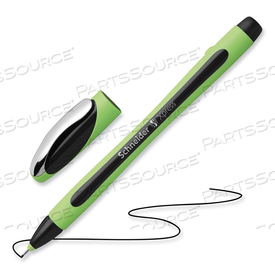 XPRESS FINELINER POROUS POINT PEN, STICK, MEDIUM 0.8 MM, BLACK INK, BLACK/GREEN BARREL by Schneider XPRESS FINELINER POROUS POINT PEN, STICK, MEDIUM 0.8 MM, BLACK INK, BLACK/GREEN BARREL by Schneider