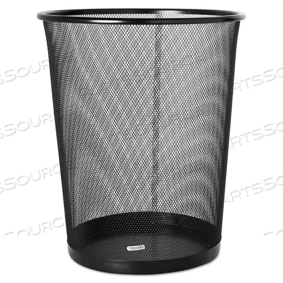 MESH ROUND WASTEBASKET, 4.5 GAL, MESH, BLACK 