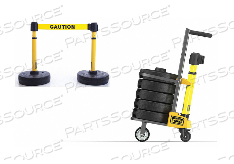 PLUS BARRICADE SYSTEM YELLOW CAUTION by Banner Stakes