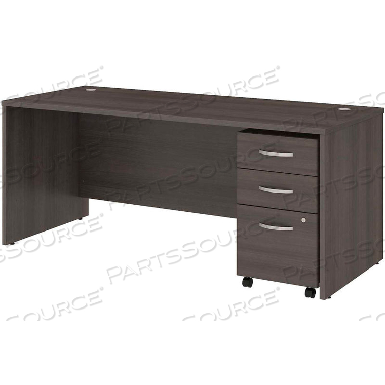 72" OFFICE DESK WITH MOBILE FILE CABINET - STORM GRAY - STUDIO C SERIES 