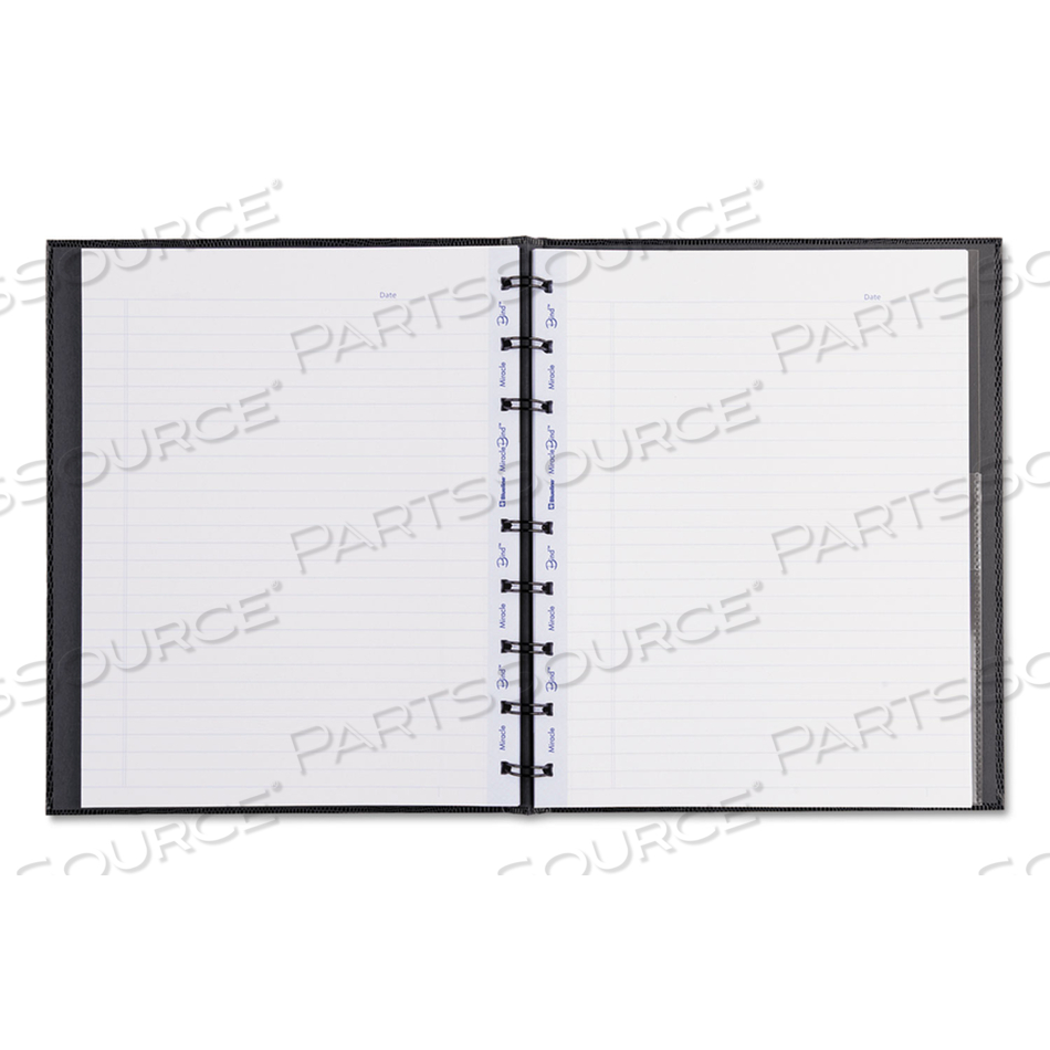 MIRACLEBIND NOTEBOOK, 1 SUBJECT, MEDIUM/COLLEGE RULE, BLACK COVER, 9.25 X 7.25, 75 SHEETS by Blueline