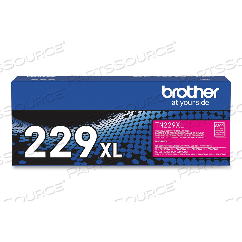 TN229XLM HIGH-YIELD TONER, 2,300 PAGE-YIELD, MAGENTA by Brother TN229XLM HIGH-YIELD TONER, 2,300 PAGE-YIELD, MAGENTA by Brother