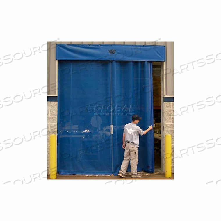 BUG BLOCKING MANUAL SIDE SEAL DOOR - 10'W X 10'H - BLUE by Goff's Enterprises Inc. BUG BLOCKING MANUAL SIDE SEAL DOOR - 10'W X 10'H - BLUE by Goff's Enterprises Inc.