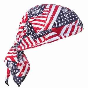 EVAP. COOLING TRIANGLE HAT W/ BUILT-IN COOLING TOWEL, STARS&STRIPES by Ergodyne