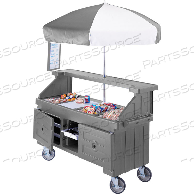 CAMCRUISER VENDING CART, 4 FULL SIZE PANS, 6" DEEP, GRANITE GRAY by Cambro CAMCRUISER VENDING CART, 4 FULL SIZE PANS, 6" DEEP, GRANITE GRAY by Cambro