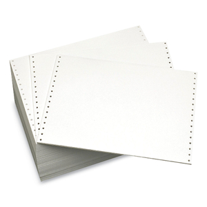 CONTINUOUS FEED COMPUTER PAPER, 1-PART, 18 LB BOND WEIGHT, 8.5 X 12, WHITE, 4,000/CARTON by Domtar