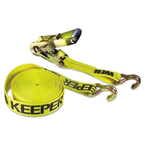 RATCHET TIE-DOWN STRAP, DOUBLE-J HOOKS, 2 IN W, 27 FT L, 3,333 LB LOAD CAP, HEAVY DUTY by Keeper