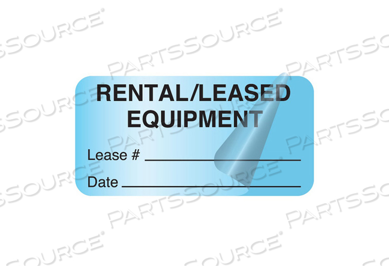 LABEL, RENTAL/LEASED EQUIPMENT LABEL, LITHO PAPER, LIGHT BLUE, 2 IN X 1 IN, PERMANENT ADHESIVE by United Ad Label