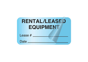 LABEL, RENTAL/LEASED EQUIPMENT LABEL, LITHO PAPER, LIGHT BLUE, 2 IN X 1 IN, PERMANENT ADHESIVE by United Ad Label