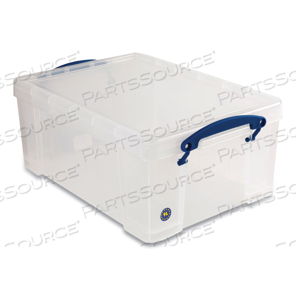 SNAP-LID STORAGE BIN, 2.37 GAL, 10.25" X 14.5" X 6.25", CLEAR/BLUE by Really Useful Box
