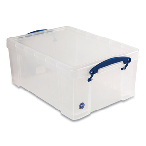 SNAP-LID STORAGE BIN, 2.37 GAL, 10.25" X 14.5" X 6.25", CLEAR/BLUE, 4/PACK by Really Useful Box