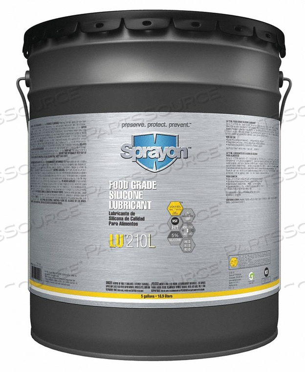 LU210L FOOD GRADE DRY SILICONE LUBRICANT, 5 GALLON by Sprayon LU210L FOOD GRADE DRY SILICONE LUBRICANT, 5 GALLON by Sprayon