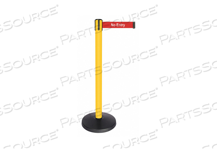 BARRIER POST NO ENTRY BELT MSG YLLW POST by Queueway BARRIER POST NO ENTRY BELT MSG YLLW POST by Queueway