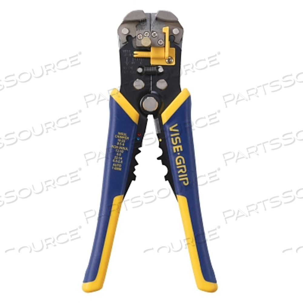 SELF-ADJUSTING WIRE STRIPPER, 8 IN, 10-24 AWG, BLUE/YELLOW HANDLE, CUSHION GRIP by IRWIN Tools SELF-ADJUSTING WIRE STRIPPER, 8 IN, 10-24 AWG, BLUE/YELLOW HANDLE, CUSHION GRIP by IRWIN Tools