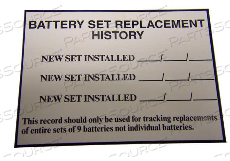 BATTERY REPLACEMENT HISTORY,  LABEL 