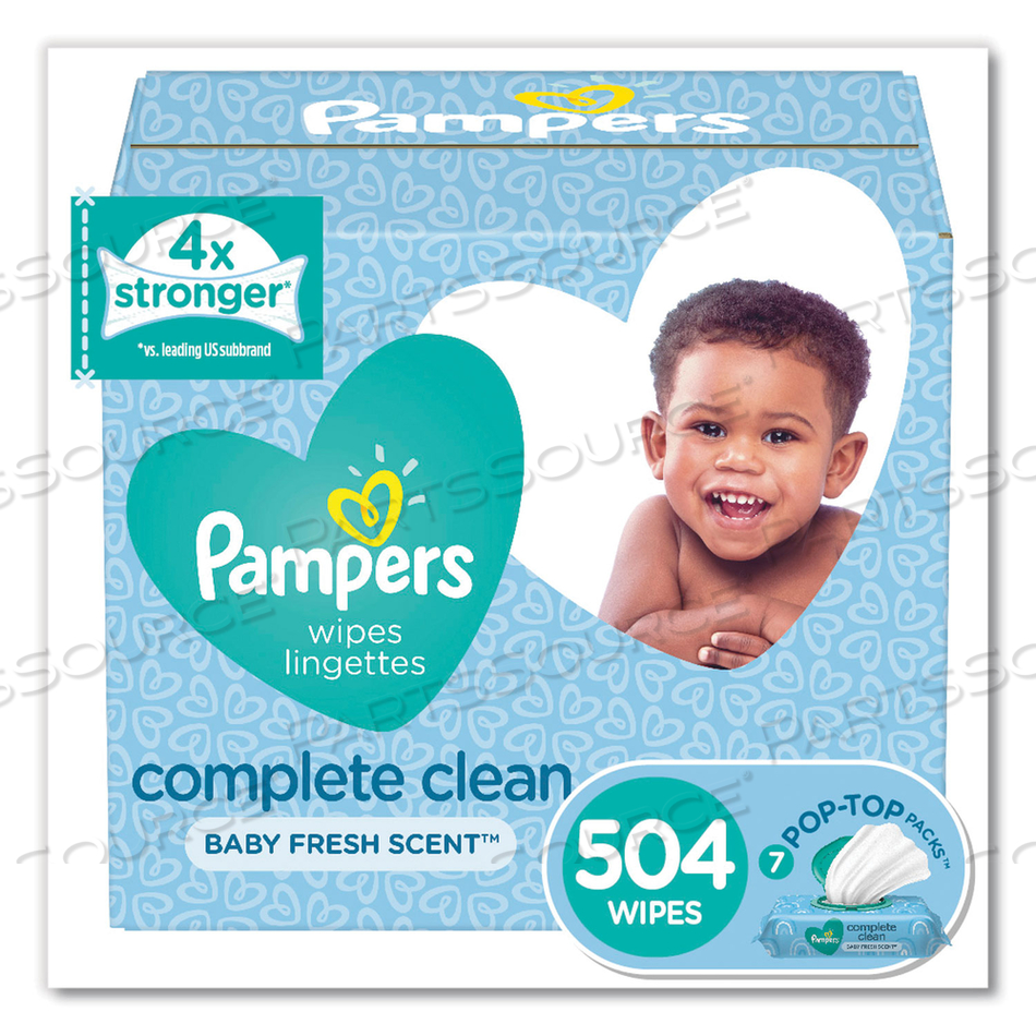 COMPLETE CLEAN BABY WIPES, 1 PLY, BABY FRESH, 504/PACK 