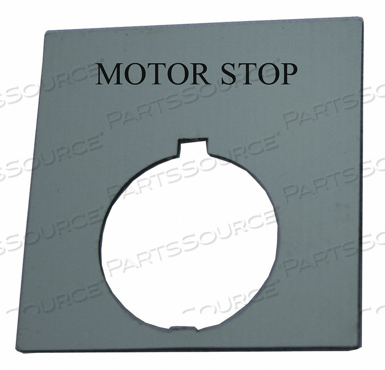LEGEND PLATE SQUARE MOTOR STOP BLACK by Eaton