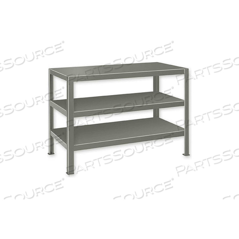 EXTRA HEAVY DUTY WORK TABLE W/ 3 SHELVES - 48"W X 24"D GRAY by Pucel Enterprises
