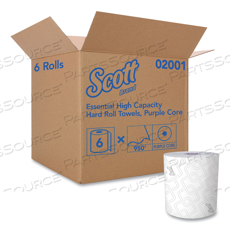 ESSENTIAL HIGH CAPACITY HARD ROLL TOWEL, WHITE, 8" X 950 FT/CARTON by Scott ESSENTIAL HIGH CAPACITY HARD ROLL TOWEL, WHITE, 8" X 950 FT/CARTON by Scott